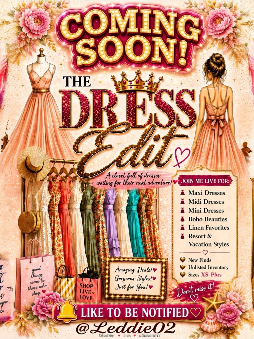 ✨ 👑THE DRESS EDIT👗| COMING SOON | LIKE TO BE NOTIFIED 💖🌸✨